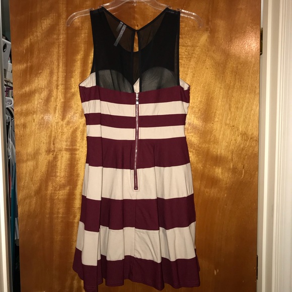 Striped and Mesh Dress - Picture 2 of 4